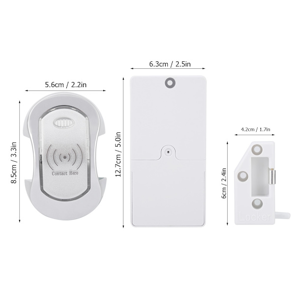Intelligent Elektronisk Skåplås Knappkortlås (Silver)