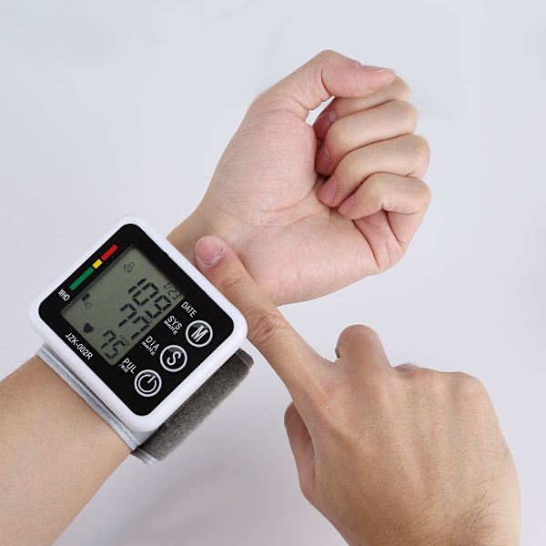 Digitalt handledsblodtrycksmätare Pulsmätare Hälsovård Automatisk Manschett Tonometer Ingen Röst