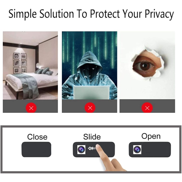 Web-kameran suojus, yhteensopiva tietokoneen, kannettavan tietokoneen, älypuhelimen kanssa, suojaava yksityisyyden suoja (6 kpl)
