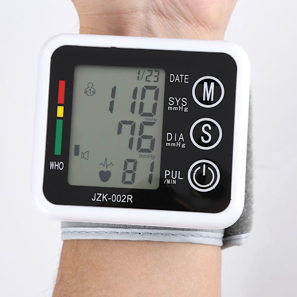 Digitalt handledsblodtrycksmätare Pulsmätare Hälsovård Automatisk Manschett Tonometer Ingen Röst