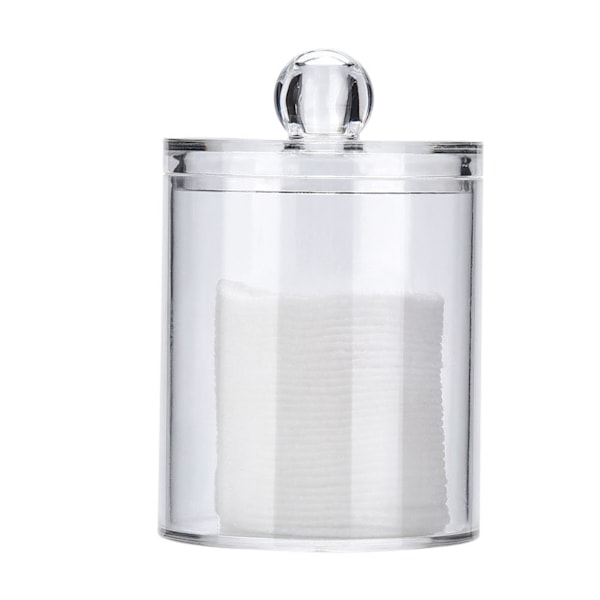 Transparent Rund Bomuldspodsetui Akryl Bomuldspindholder Opbevaringsbeholder Organizer