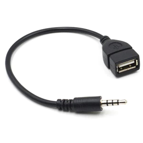 Bil MP3-afspillerkonverter 3,5 mm han AUX til Jack-stik til USB 2.0