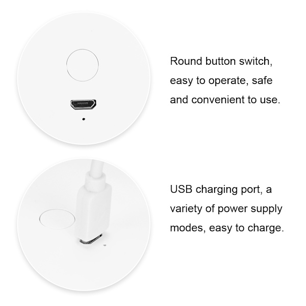 Mini kannettava USB-ladattava pyöreä LED-valomeikkipeili kosmetiikkatyökalu (valkoinen)