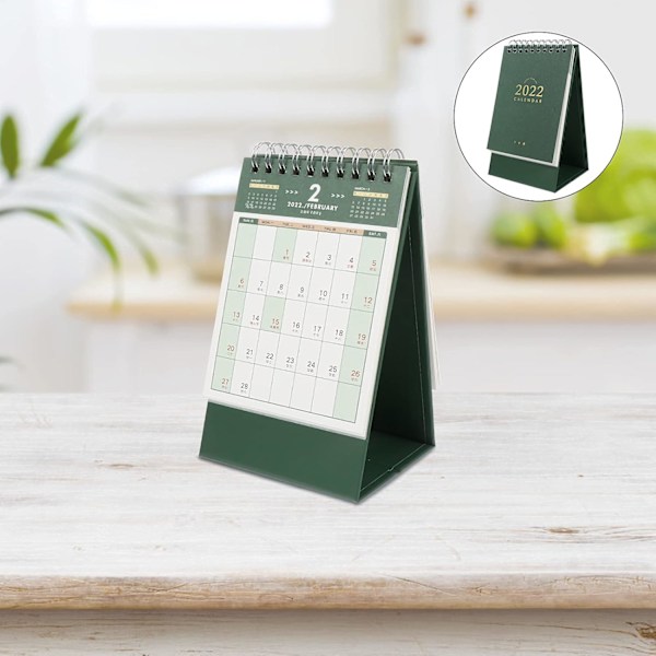 Bärbar Mini Bordskalender, Hållbar Tjockt Papper Stående Blädderkalender för Effektiv Planering, Enfärgad 10x7,5x6 cm