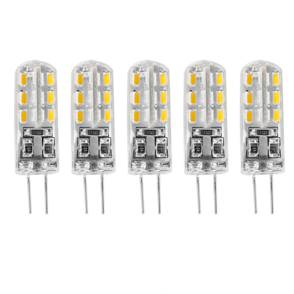 5 kpl G4 DC12V 3014 LED-helmiä Kristalli Koti Valo Lamput Polttimo Energian Säästö Lämmin Valkoinen 24LED 1.5W