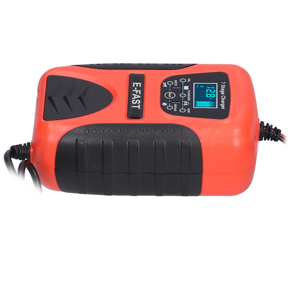 12V 7A Automatisk Bilbatterioplader 7‑Trin til Plæneklipper Motorcykel SUV Båd EU Stik 100‑240V