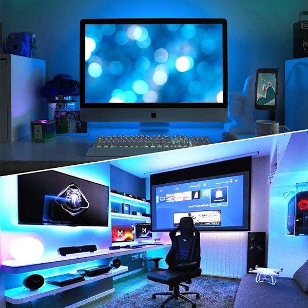 50ft LED-list, CNSUNWAY 15m 450LEDs 5050 RGB LED-rep med 44-tangenters RF-fjärrkontroll Flexibel färgförändrande tejplampa 24V