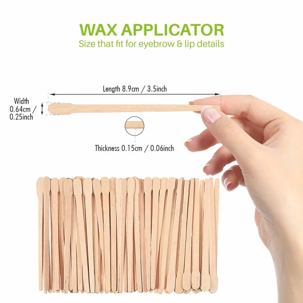 Trävaxpinnar - Små vaxningsapplikatorstift för ögonbryn, läppar, näsor för hårborttagning och slät hud - Spa och hemmaanvändning 1000