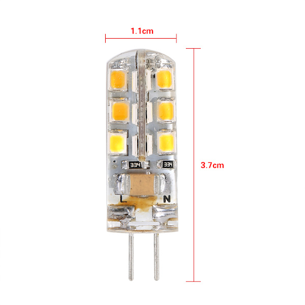 10 stk. G4 LED-perler 220V Fremhævning Udskiftning Hjem Lys Pære Varm Hvid 24 LED 3W
