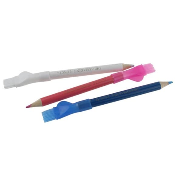 3-pack skräddarkrita och pennor med borste, lämplig för DIY-modedesigners.
