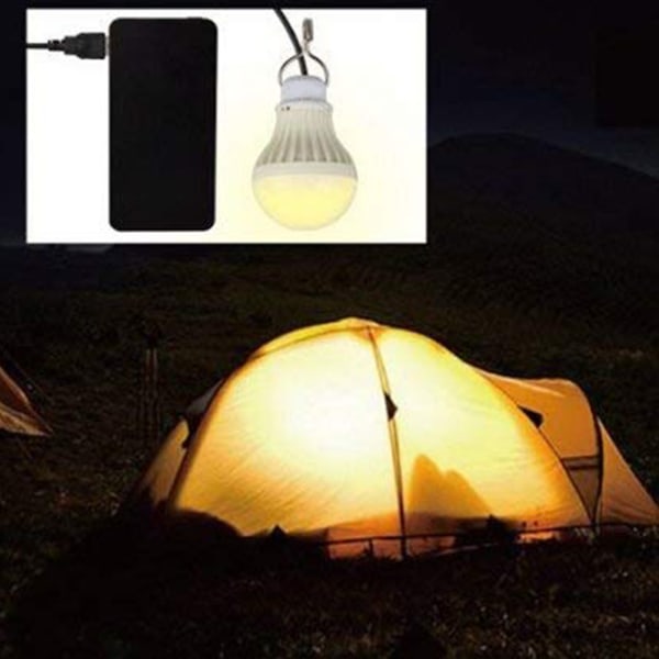 Bærbar LED-campingpære USB-lampe Nødlys med USB-kabel Ikke-dimbar