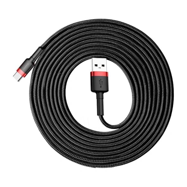 3m USB-C Hurtigopladningskabel Samsung / Android Baseus Sort