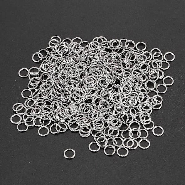 500 åbne springringe i rustfrit stål, 7 mm diameter