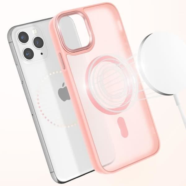 MagSafe-skal för iPhone 11 Pro Matt Frostat Baksida Rosa Kontur Rosa