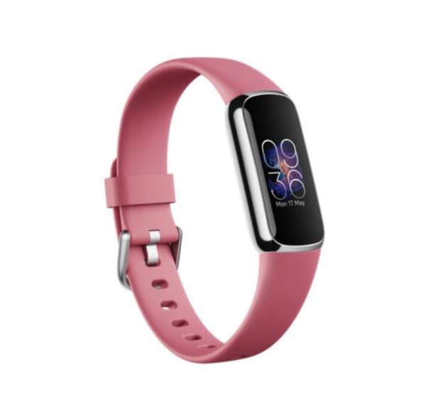 Fitbit Luxe 38mm Sølvskive Lyserød Silikonerem Fitness Tracker