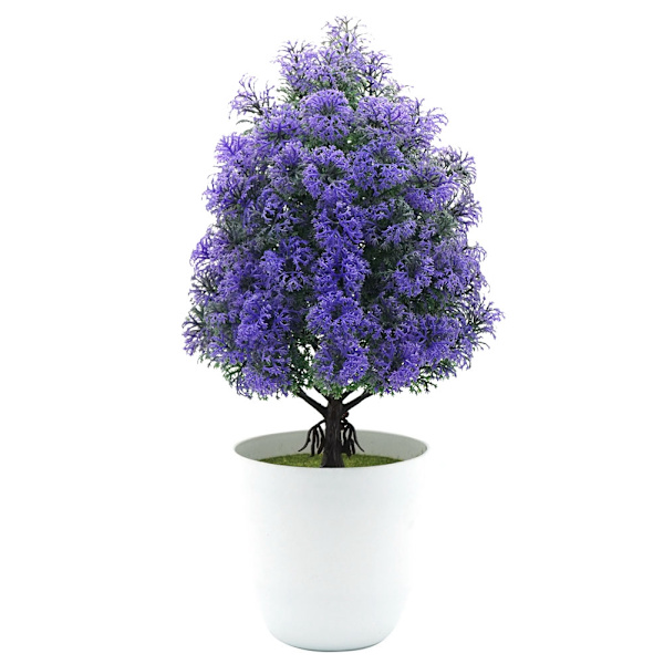 Konstgjord krukväxt Dekoration Simulerad Bonsai Blomkruka för Hem Kontor (Lila)