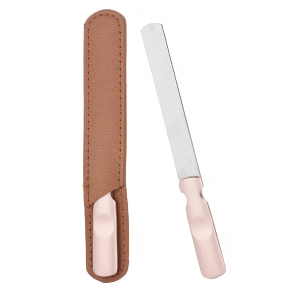 Nail File,Double Sided Metal Nail File with Non-Slip Handle and Leather Case, Finger Nail Files For Women and Men