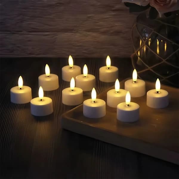 Varmelys Oppladbare – LED-lys med kontroll og timer 12-pakning