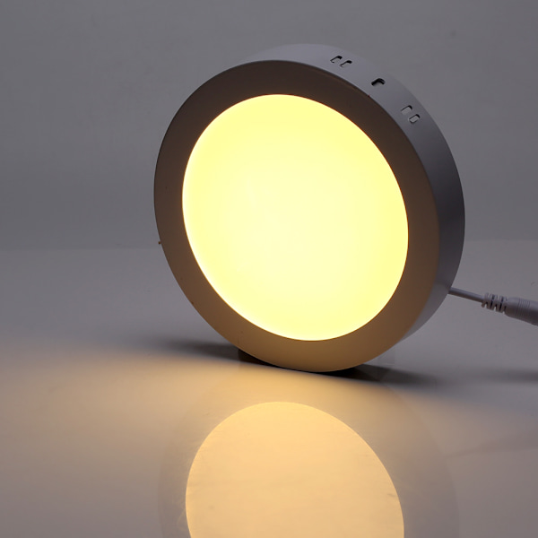 Rund form overflatemontert LED-takpanel Down Lights pære Slim vegglampe 12W varm hvit