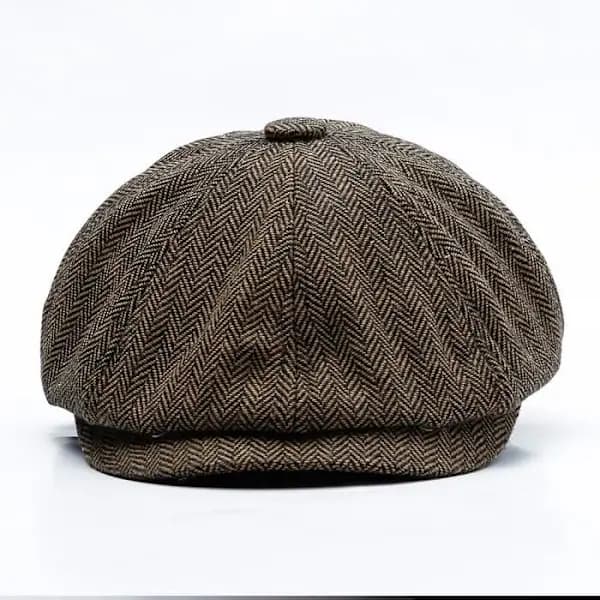 Retro ulden herre kasket - Sort og kaffe stil - 60 cm