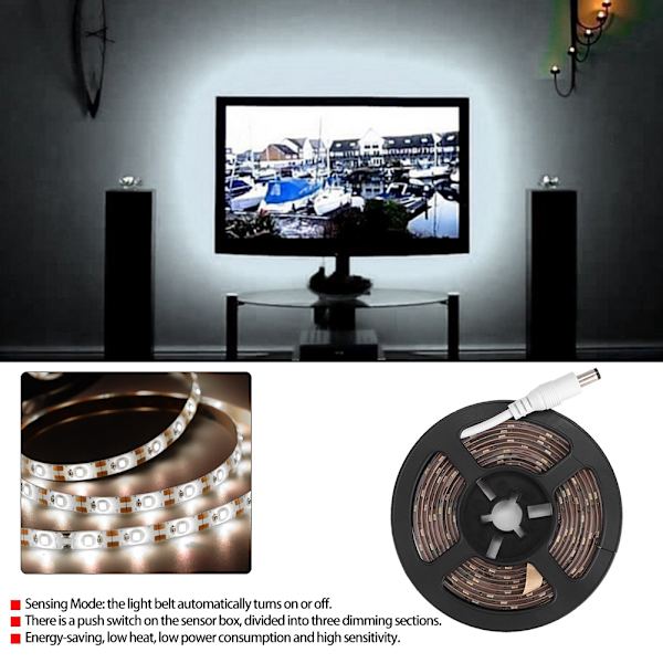 LED-skåp korridor trappor ljus mänsklig sensor rörelsesensor batterilåda lampa (ren vit)