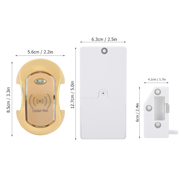 Intelligent Elektroniskt Skåplås U-format Armband Kortspärre (Guld)