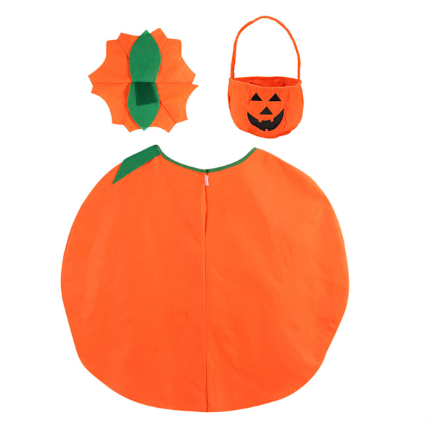 3pcs/set Lovely Kids Children Halloween Festival Pumpkin Costume Cosplay Party Clothes DecorationSmall Size