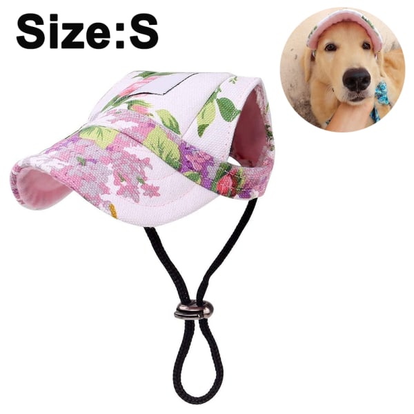 Dog Hat, Pet Baseball Cap/Dogs Sport Hat/Visor Cap with Ear Holes and Chin Strap for Dogs and Cats