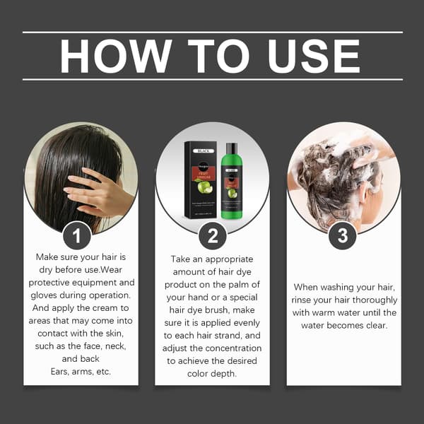 Frugteddike shampoo til rensning, reparation, næring, udglatning og farvning af hår.