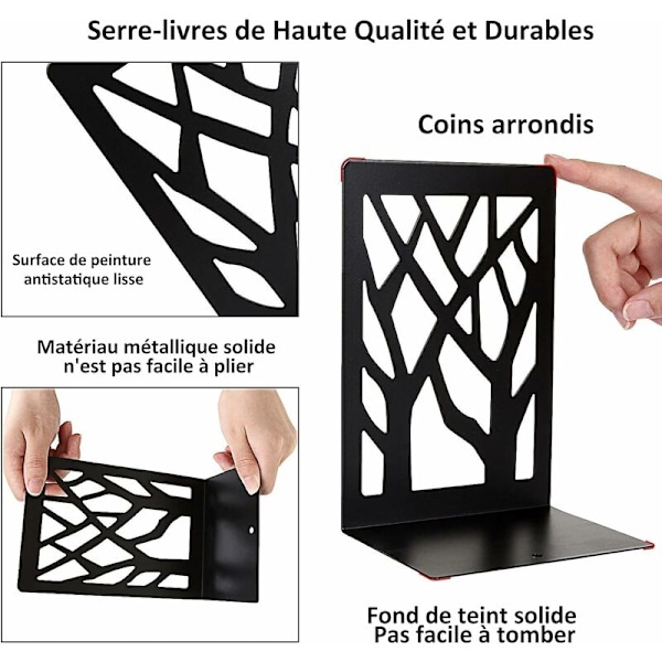 Dekorativt bokstöd för hyllor, halkfritt bokstöd med anti-slip design, stilren och mångsidig metallkonstruktion, långvarigt stöd