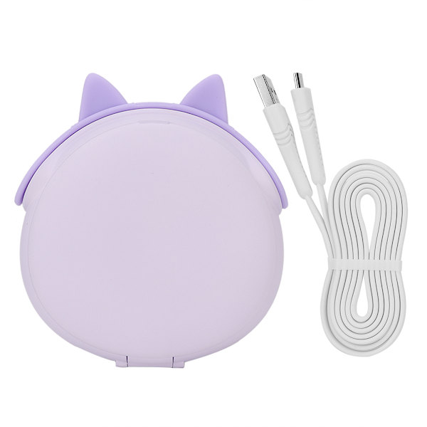 3000mAh Bærbar USB Power Bank Lader Sminke Speil med Lys Jentegave Lilla