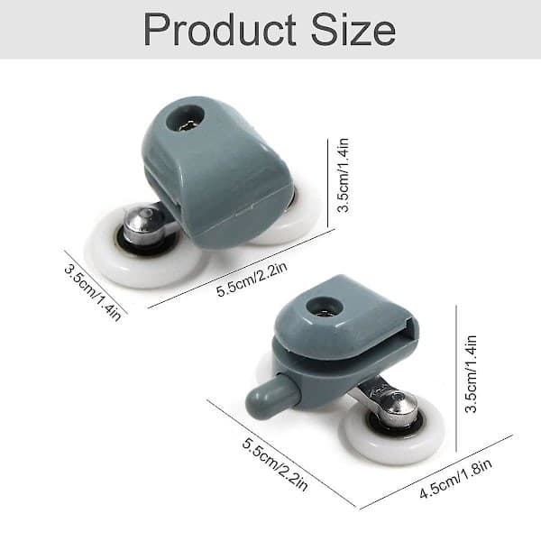 Duschdörrsrullar, 4-pack dubbla duschdörrsrullar, 25 mm duschdörrsrullar, lång livslängd.