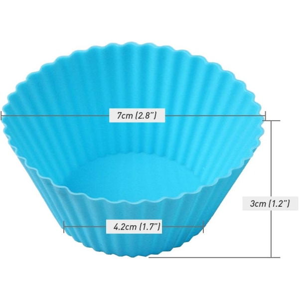 48 st återanvändbara bakformar, livsmedelsgodkända silikonformar för muffins, 8 färger