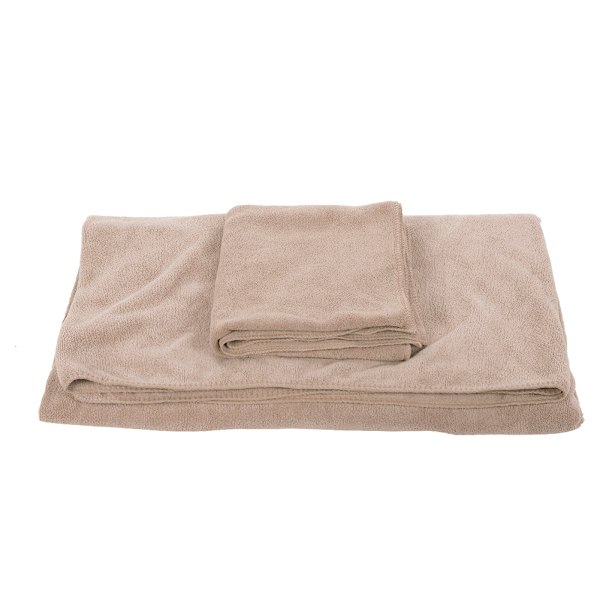 Kvinners Superfine Fiber Varm Håndkle Wrap Badekåpe + Håndkle Dusj SPA Badekar Sett Khaki