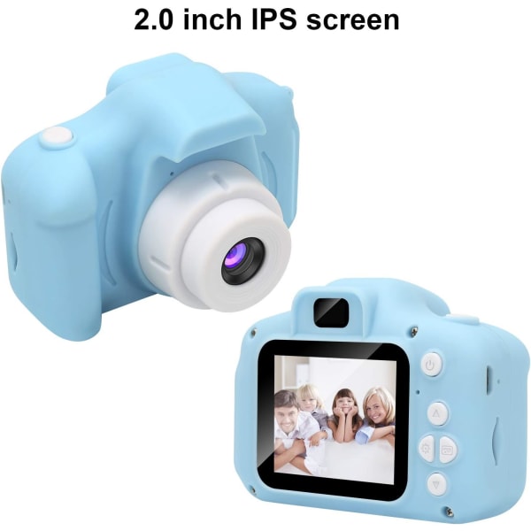 Barnkamera, Barn Digitalkameror USB Uppladdningsbar för pojkar, flickor Blue