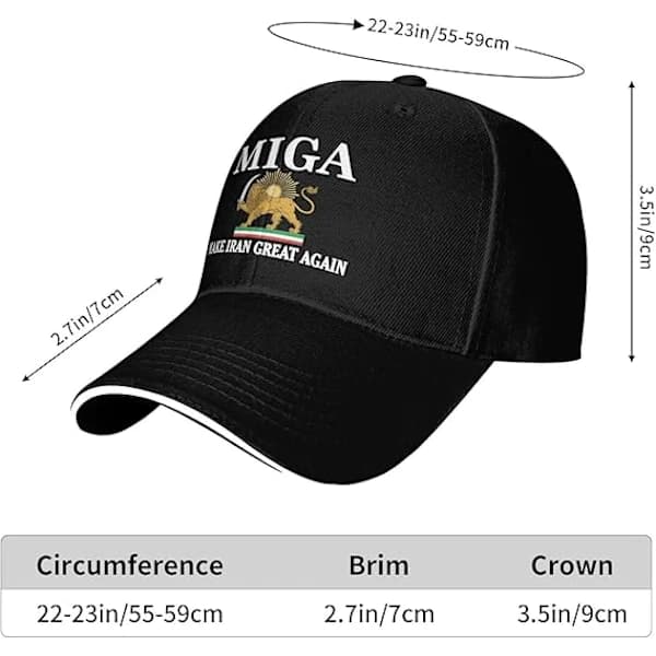 Iran-inspireret Trucker Cap til mænd og kvinder, sort