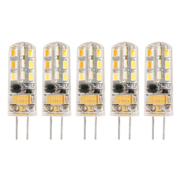 5pcs Dimmable LED G4 Lamp AC12V Crystal Bulb Home Lamps Light Replace Warm White 24LED 1.5W