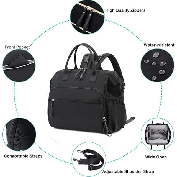 Vanntett nylon fødebag bærbar bleieoppbevaringspose beige