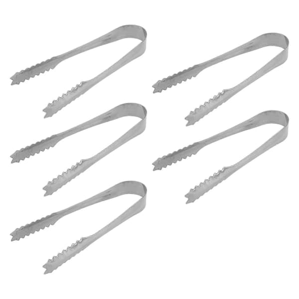 5 stk. Premium 430 Rustfrit Stål Mini Istænger Sukkerklyper Perfekt til Teselskab Kaffebar Servering af Appetizers - 13cm