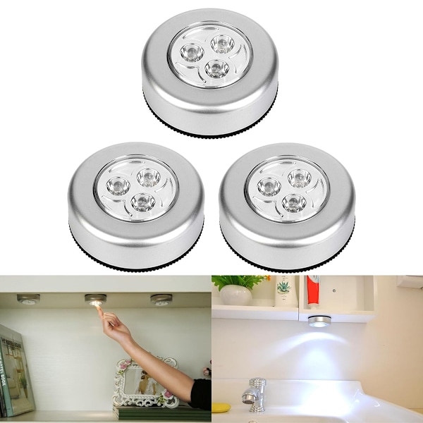 Rörelsesensor Touch-lampa, Självhäftande Batteridriven Skåplampa