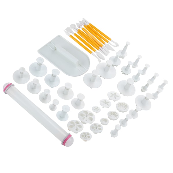 46PCS/Set Stekesett Fondant Kake Kjeks Plastform Jul Mugg Kjøkken Stekeutstyr