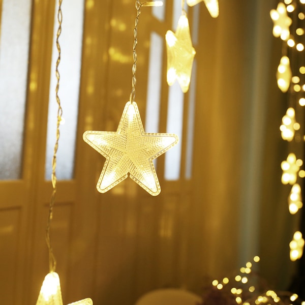 LED-stjernelys 8 moduser LED-lyssnor til jul, bryllup, fest, hage