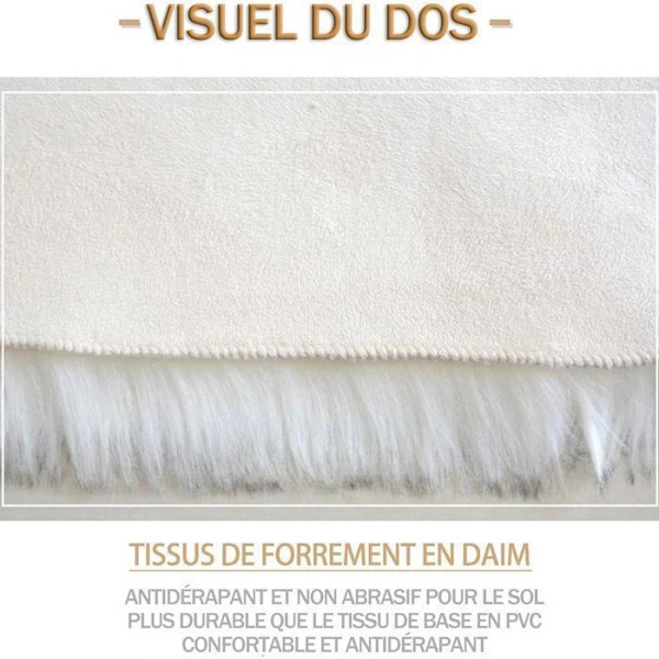 Syntetisk fäll, ullkudde för soffmatta för sovrum, vardagsrum, barnrum vit-120cm