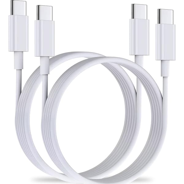 2 x 60W snabbladdningskabel USB-C - USB-C för iPhone 15 /16 Samsung etc.
