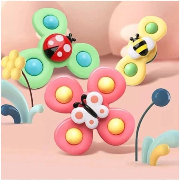 3 kpl – Fidget Spinner imukupilla lapsille – Pyörivä lelu useissa väreissä