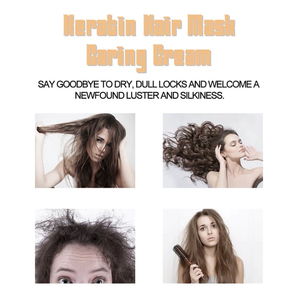 Keratin hårinpackning vårdar och reparerar torrt, frissigt hår, återfuktar och hydrerar.