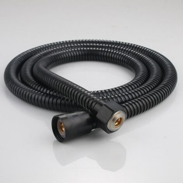 Universell dusjslange 2m i 304 rustfritt stål Anti-Twist Anti-Korrosjon Dusjslange med Universell G1/2 Tilkobling Svart