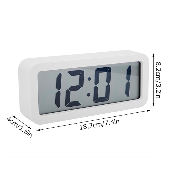 Exklusiv Digital Elektronisk LCD Musikbord Väckarklocka Hängande Klocka (Vit)