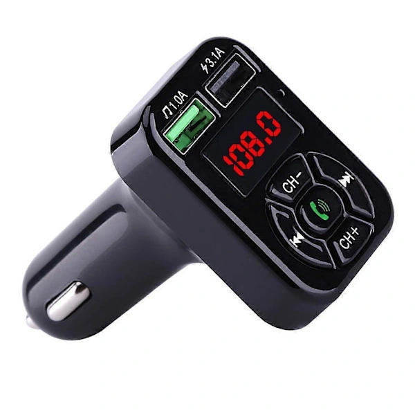 Bluetooth billader 3.1A hurtiglading bil FM bil Bluetooth MP3-sender svart