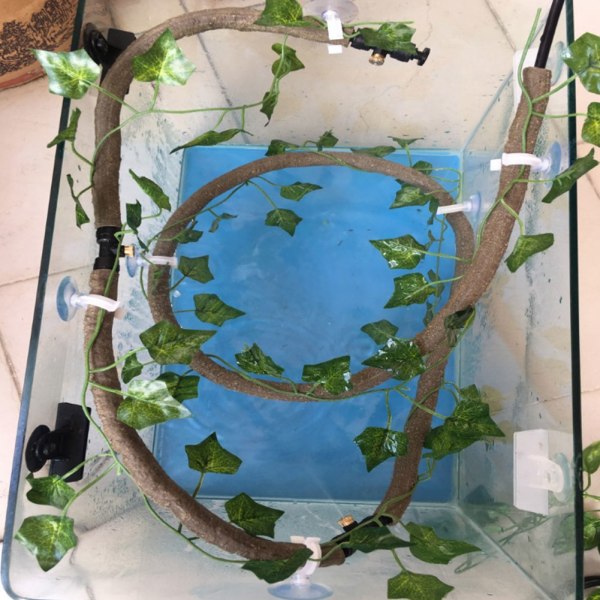 Djungelhabitat Flexibel Simulerad Rotting Atomizer Enhet Set för Reptil Terrarium(typ1)